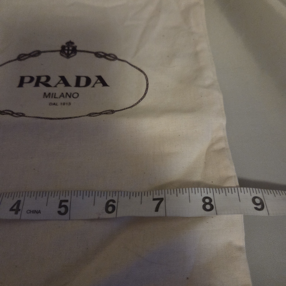 Prada Milano Cotton Dust Bag Drawstring Storage Bag Cream Logo - Picture 5 of 8